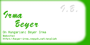 irma beyer business card